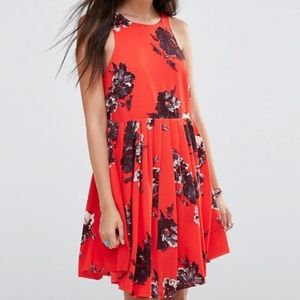Free People Flutterby Dress Red Floral Sleeveless